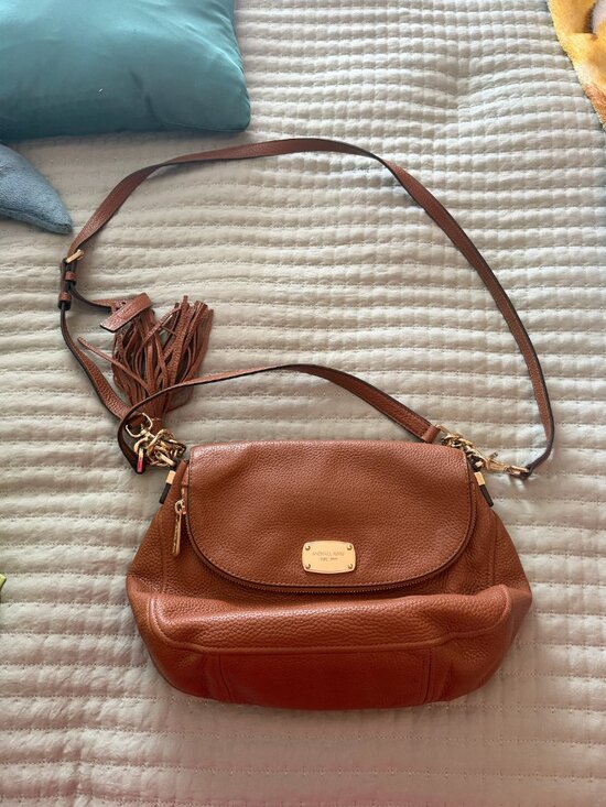 Michael Kors Handbags - Michael Kors Pebbled Leather Crossbody Bag Brown